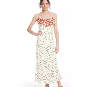 Rixo Leopard Sleeveless Ruffle Slip Dress Size Small